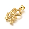 Rack Plating Brass Micro Pave Cubic Zirconia Pendants KK-L226-013G-2