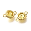 Brass Cubic Zirconia Connector Charms KK-Q043-24G-01-2