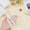 FINGERINSPIRE 2 Cards 2 Styles Polycotton Pleated Elastic Lace Ribbon OCOR-FG0001-69A-3