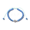Synthetic Turquoise(Dyed) Braided Bead Bracelets BJEW-JB04804-01-2