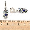 Rack Plating Alloy Pave Colorful Rhinestone Feather European Dangle Charms FIND-B034-07P-3