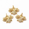 Rack Plating Brass Micro Pave Cubic Zirconia Pendants ZIRC-K089-01G-2