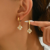 Elegant Stainless Steel Acrylic Clover Hoop Earrings for Women Daily Wear KI9797-2-1