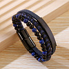 Leather Braided Cord Bracelet PW-WGF341D-07-1