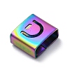 Ion Plating(IP) 304 Stainless Steel Square Slide Charms STAS-L132-01D-M-2