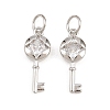 Brass Micro Pave Clear Cubic Zirconia Pendants KK-H292-12P-1