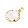 Brass Pave Shell Pendants KK-I712-46G-2