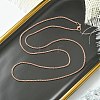 2mm Rack Plating Brass Box Chain Necklaces for Women Men MAK-L044-60RG-3