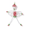 Christmas Glass Seed Elfin Beaded Big Pendants PALLOY-MZ01040-02-1