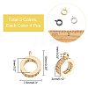 SUPERFINDINGS 12Pcs 3 Colors Brass Micro Pave Clear Cubic Zirconia Tube Bails ZIRC-FH0001-30-2
