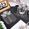 Flower Iron Chain Tassel with Rhinestone Epaulettes AJEW-WH20006-326B-P-4