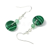 4 Pairs Natural Mixed Stone & Synthetic Cherry Quartz Glass & Synthetic Malachite Dangle Earrings for Women EJEW-TA00565-5