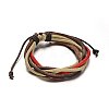 Adjustable Leather Cord Multi-Strand Bracelets BJEW-M169-09-2