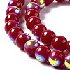 Spray Painted Glass Beads Strands GLAA-E038-03D-3