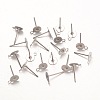 Non-Tarnish 316 Surgical Stainless Steel Stud Earring Settings X-STAS-K098-07-6mm-P-1