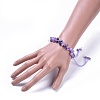 Adjustable Natural Amethyst Chip Beads Braided Bead Bracelets X-BJEW-JB04392-02-4