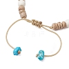 Ocean Theme Starfish Turtle Synthetic Turquoise & Coconut Braided Bead Bracelet Sets BJEW-JB11460-01-4