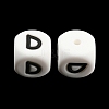 20Pcs White Cube Letter Silicone Beads 12x12x12mm Square Dice Alphabet Beads with 2mm Hole Spacer Loose Letter Beads for Bracelet Necklace Jewelry Making JX432D-2