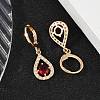 Brass Micro Pave Cubic Zirconia Leverback Earrings EJEW-K300-04G-2