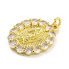 Rack Plating Brass Micro Pave Cubic Zirconia Pendants KK-G513-87G-2