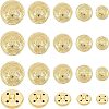 Olycraft 50Pcs 5 Style 4-Hole Brass Buttons BUTT-OC0001-18-1