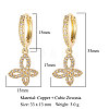 Clear Cubic Zirconia Butterfly Dangle Hoop Earrings EJEW-OY001-20G-2