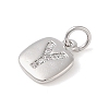 Rack Plating Brass Micro Pave CLear Cubic Zirconia Charms KK-E110-14P-Y-2