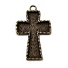 Tibetan Style Pendant Cabochon Enamel Settings TIBEP-4479-AB-LF-1
