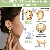 Brass Studs Earring Findings KK-BBC0019-01G-02-2