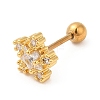 Brass Micro Pave Clear Cubic Zirconia Stud Earrings LS-EJEW-L265-11G-1