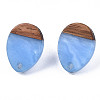 Resin & Walnut Wood Stud Earring Findings MAK-N032-006A-H04-2