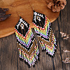 Bohemian Handmade Glass Tassel Dangle Earrings IS1650-2