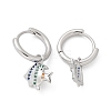 Brass Clear Cubic Zirconia Hoop Earrings EJEW-Q014-26P-2