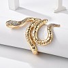 Snake Alloy Open Cuff Bangles for Women BJEW-A027-02G-2