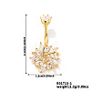 Chic and Simple Brass Full Crystal Rhinestone Snowflake Curved Barbell Belly Button Rings DN7617-1-1