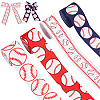 20 Yards 4 Styles Baseball Print Polyester Grosgrain Ribbon OCOR-PH0004-08-7