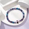 Synthetic Ocean White Jade Beads Stretch Bracelets for Women Men BJEW-JB11300-01-1