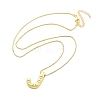 Brass & Plastic Pearl Letter Pandent Box Chain Necklaces for Women NJEW-U017-01G-10-3