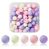 70Pcs Rubberized Style Acrylic Beads MACR-FS0001-71C-1