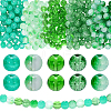 300Pcs 5 Styles Transparent Spray Painting Crackle Glass Beads GLAA-PA0001-57-6