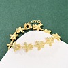Brass Link Chain Bracelets for Women BJEW-L707-04G-04-1