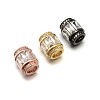 Column Brass Micro Pave Cubic Zirconia Large Hole Beads ZIRC-N017-20-NR-1