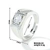 Fashionable Unisex Brass Micro Pave Clear Cubic Zirconia Adjustable Rings VA2990-14-1