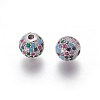 Brass Micro Pave Cubic Zirconia Beads ZIRC-F098-02P-10mm-2