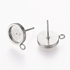 304 Stainless Steel Stud Earring Settings STAS-L195-03P-2