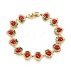 Brass Micro Pave Cubic Zirconia Link Bracelets BJEW-K278-02G-02-4