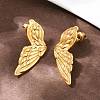 304 Stainless Steel Butterfly Wing Stud Earrings EJEW-I320-22G-01-3