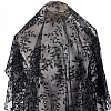 Polyester Leaf Lace Embroidery Fabrics DIY-WH20081-073A-1