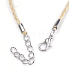 Handmade Braided Raffia Charm Bracelets AJEW-S072-14B-5