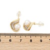 C-Shaped Brass Clear Cubic Zirconia Stud Earrings KK-D301-14G-3